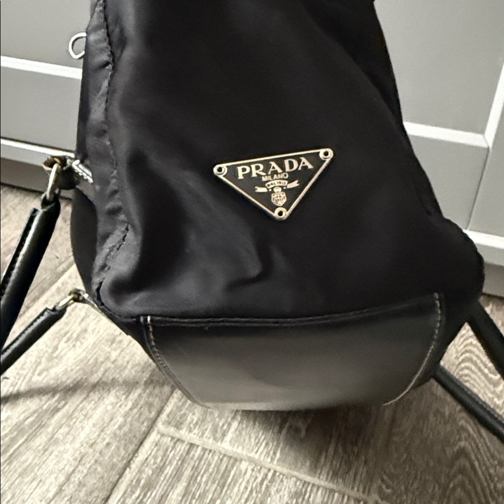 Prada Black Leather and Nylon Shoulder Bag - Picture 6 of 6